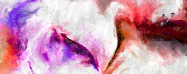 Soyut arkaplanda pürüzlü fırça darbeleri. Fırça boyası. Renkli boya darbeleri. Eşsiz duvar sanatı. Tuvaldeki modern sanat. Renkli çağdaş sanat eserleri. 