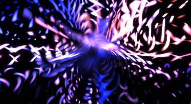 Işık parçacık izleri. Parlayan parçacıkları ve çizgileri olan ışık patlaması yıldızı. Güzel hareketli soyut ışın arkaplanı.