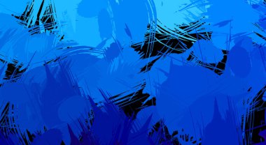 Canlı fırça darbeleriyle boyanmış. Renkli desenli resim. Fırçalanmış duvar kağıdını boya.