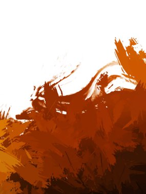 Taranmış Boyalı Soyut Arkaplan. Vahşi kaotik fırça darbeleri. Boya darbeleri. 2D İllüstrasyon. Fırça darbeli resim. 