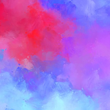 Canlı fırça darbeleriyle boyanmış. Renkli desenli resim. Fırçalanmış duvar kağıdını boya.