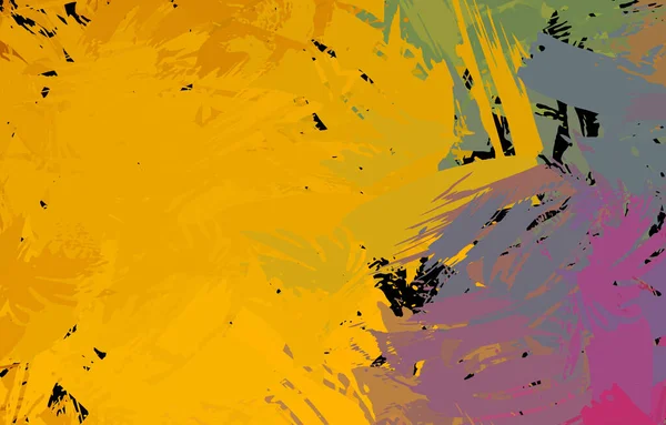 Vahşi fırça darbeleriyle yaratıcı soyut resim. Artistik fırça darbeleriyle donatılmış. Renkli ve canlı bir tasvir. Boyalı sanat.