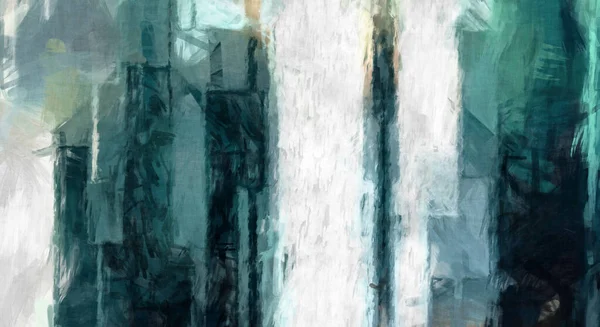 Soyut arkaplanda pürüzlü fırça darbeleri. Fırça boyası. Renkli boya darbeleri. Eşsiz duvar sanatı. Tuvaldeki modern sanat. Renkli çağdaş sanat eserleri. 
