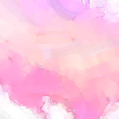 Alkol mürekkebini andıran rahatlatıcı fırça darbelerinin modern resmi. Poster, duvar sanatı, afiş, kart, kitap kapağı veya ambalaj için pastel renkli suluboya resim.