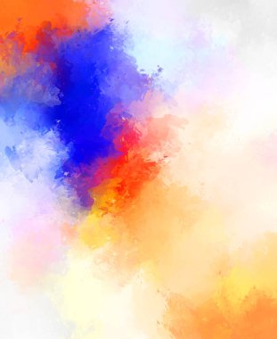 Yaratıcı soyut resim. Artistik fırça darbeleriyle donatılmış. Renkli ve canlı bir illüstrasyon. boyalı sanat.