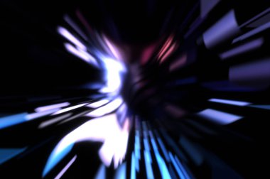 Işık parçacık izleri. Parlayan parçacıkları ve çizgileri olan ışık patlaması yıldızı. Güzel hareketli soyut ışın arkaplanı.