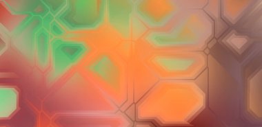 Renkli ve canlı geometrik şekiller katmanları var. Bir teknoloji planının dijital illüstrasyonu. Gelecekçi tasarım şablonu.