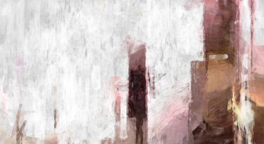 Soyut arkaplanda pürüzlü fırça darbeleri. Fırça boyası. Renkli boya darbeleri. Eşsiz duvar sanatı. Tuvaldeki modern sanat. Renkli çağdaş sanat eserleri. 
