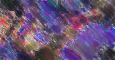 Çağdaş sanat. El yapımı resim. Modern sanat eserleri. Yüzeyde suluboya fırça darbeleriyle resim yapmak. 2D çizim. Sanatsal arkaplan resmi. Tablo üzerinde soyut resim. Renkli doku.