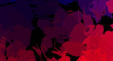 Canlı fırça darbeleriyle boyanmış. Renkli desenli resim. Fırçalanmış duvar kağıdını boya.