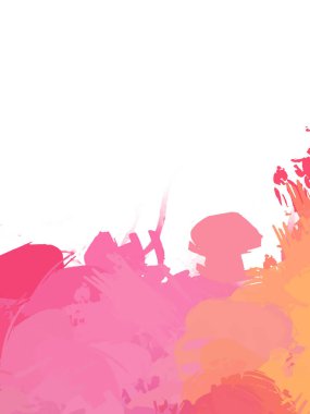 Taranmış Boyalı Soyut Arkaplan. Vahşi kaotik fırça darbeleri. Boya darbeleri. 2D İllüstrasyon. Fırça darbeli resim. 