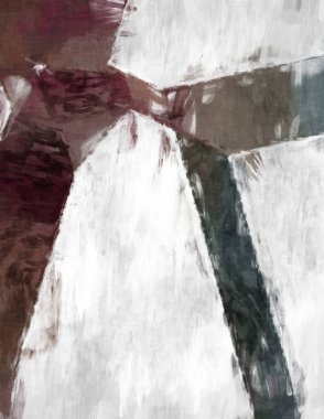 Soyut arkaplanda pürüzlü fırça darbeleri. Fırça boyası. Renkli boya darbeleri. Eşsiz duvar sanatı. Tuvaldeki modern sanat. Renkli çağdaş sanat eserleri. 