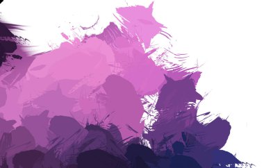 Duvar sanatı Eşsiz ve yaratıcı illüstrasyon. Fırça darbesi ile boyanmış. Renkli fırça darbelerinin soyut arkaplanı. Fırçalanmış canlı duvar kâğıdı. Boyalı sanatsal yaratım.