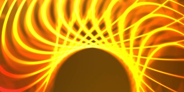 Işık dalgalarının neon renkli soyut tasarımı. Dijital arka plan ve neon ışığı parlama efekti. Parlak ışınlar duvar kağıdı.