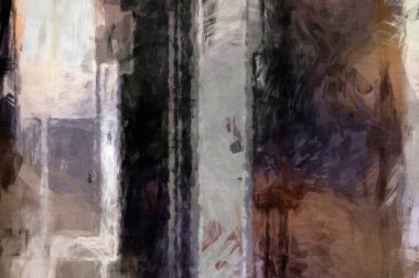 Soyut arkaplanda pürüzlü fırça darbeleri. Fırça boyası. Renkli boya darbeleri. Eşsiz duvar sanatı. Tuvaldeki modern sanat. Renkli çağdaş sanat eserleri. 