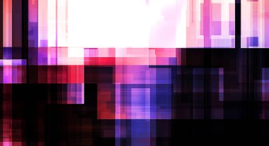 Renkli ve canlı geometrik şekiller katmanları var. Bir teknoloji planının dijital illüstrasyonu. Gelecekçi tasarım şablonu.