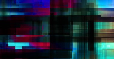 Renkli ve canlı geometrik şekiller katmanları var. Bir teknoloji planının dijital illüstrasyonu. Gelecekçi tasarım şablonu.