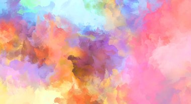 Yaratıcı soyut resim. Artistik fırça darbeleriyle donatılmış. Renkli ve canlı bir illüstrasyon. boyalı sanat.