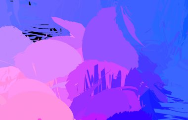 Vahşi fırça darbeleriyle yaratıcı soyut resim. Artistik fırça darbeleriyle donatılmış. Renkli ve canlı bir tasvir. Boyalı sanat.