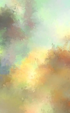 Renkli fırça darbelerinin 2D çizimi. Dekoratif desenli resim. canlı boya desenli arkaplan.