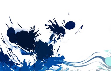 Taranmış Boyalı Soyut Arkaplan. Vahşi kaotik fırça darbeleri. Boya darbeleri. 2D İllüstrasyon. Fırça darbeli resim. 