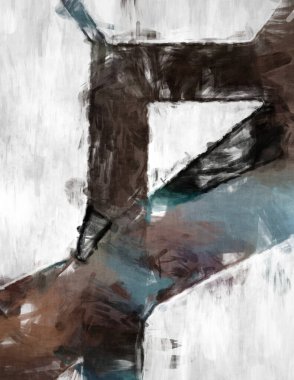 Soyut arkaplanda pürüzlü fırça darbeleri. Fırça boyası. Renkli boya darbeleri. Eşsiz duvar sanatı. Tuvaldeki modern sanat. Renkli çağdaş sanat eserleri. 