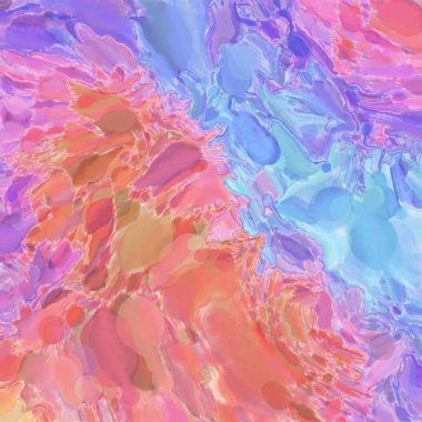 El yapımı sürreal soyut desenli suluboya. Modern sanatsal resim. 2D çizim. Arkaplan boyası karışımı. Yaratıcı duvar sanatı. Çağdaş sanat.