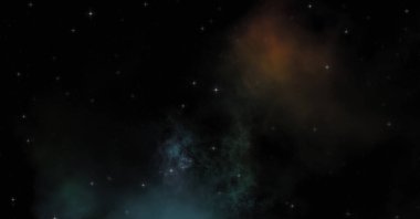 Galaksi uzayındaki yıldız alanı renkli nebula ile. Uzayın derinliklerinin bilim kurgu geçmişi. Ruhsal duvar kağıdı.