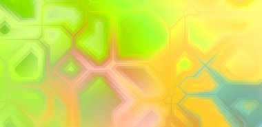 Renkli ve canlı geometrik şekiller katmanları var. Bir teknoloji planının dijital illüstrasyonu. Gelecekçi tasarım şablonu.