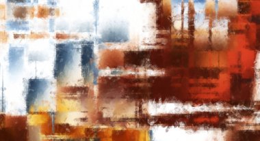 Modern sanat. Renkli çağdaş sanat eserleri. Renkli boya darbeleri. Soyut arkaplanda fırça darbeleri. Fırça boyası. Eşsiz duvar sanatı.