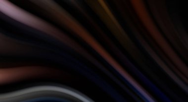 Siyah arka planda renkli düz çizgiler. Sıvı ve sıvı renkli dalgalar karanlıkta akıyor. Duvar kağıdı, afiş, arkaplan, kart, kitap, kapak, poster, afiş, broşür