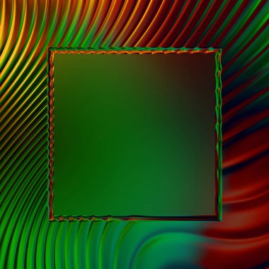 Soyut çerçeveli arkaplan. Renkli, canlı, dalgalı bir duvar kağıdı. Merkezi çerçeveli yaratıcı grafik 2d çizim. Dinamik şekilli modaya uygun sıvı örtüsü.