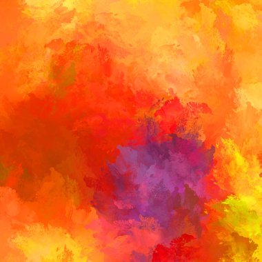 Canlı fırça darbeleriyle boyanmış. Renkli desenli resim. Fırçalanmış duvar kağıdını boya.