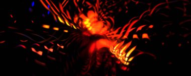 Işık parçacık izleri. Parlayan parçacıkları ve çizgileri olan ışık patlaması yıldızı. Güzel hareketli soyut ışın arkaplanı.