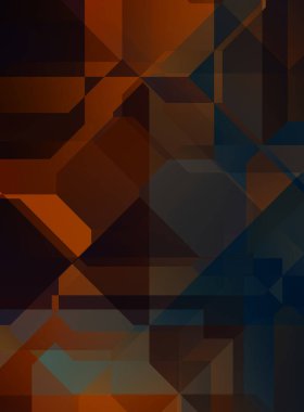 Renkli ve canlı geometrik şekiller katmanları var. Bir teknoloji planının dijital illüstrasyonu. Gelecekçi tasarım şablonu.