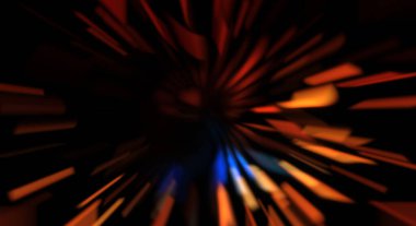 Işık parçacık izleri. Parlayan parçacıkları ve çizgileri olan ışık patlaması yıldızı. Güzel hareketli soyut ışın arkaplanı.