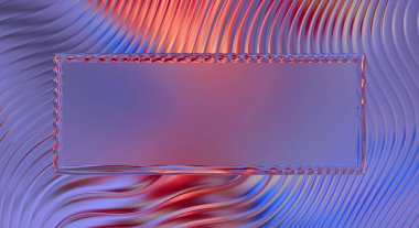 Soyut çerçeveli arkaplan. Renkli, canlı, dalgalı bir duvar kağıdı. Merkezi çerçeveli yaratıcı grafik 2d çizim. Dinamik şekilli modaya uygun sıvı örtüsü.