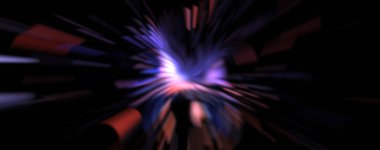 Işık parçacık izleri. Parlayan parçacıkları ve çizgileri olan ışık patlaması yıldızı. Güzel hareketli soyut ışın arkaplanı.