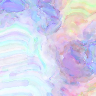 Pastel renklerde suluboya resim. Poster, duvar sanatı, afiş, kart, kitap kapağı ya da ambalaj için rahatlatıcı kompozisyonun yumuşak renkli çizimi. Modern fırça darbeleri resim.