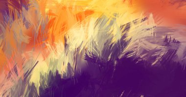 Renkli fırça darbelerinin soyut arkaplanı. fırçalanmış canlı duvar kağıdı. resmedilmiş sanat eseri. Eşsiz ve yaratıcı illüstrasyon.