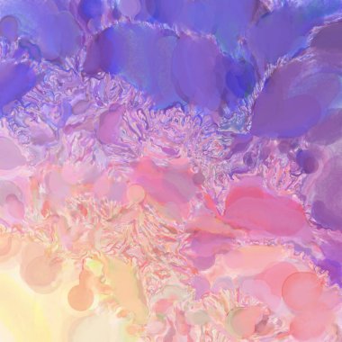 Çağdaş sanat. El işçiliğinin renkli dokusu. Modern resim. Yüzeyde suluboya vuruşlar. Sanatsal arkaplan resmi. Tablo üzerinde soyut resim. Fırça darbeleri. 