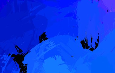 Vahşi fırça darbeleriyle yaratıcı soyut resim. Artistik fırça darbeleriyle donatılmış. Renkli ve canlı bir tasvir. Boyalı sanat.