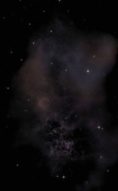 Galaksi uzayındaki yıldız alanı renkli nebula ile. Uzayın derinliklerinin bilim kurgu geçmişi. Ruhsal duvar kağıdı.