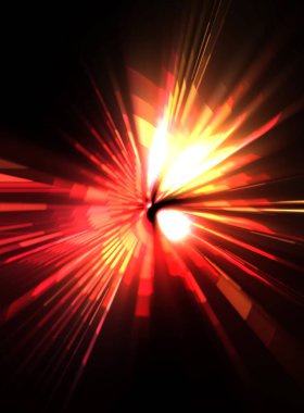 Fütürist mercek patlaması. Parlayan parçacıkları ve çizgileri olan ışık patlaması yıldızı. Güzel soyut ışın arkaplanı.