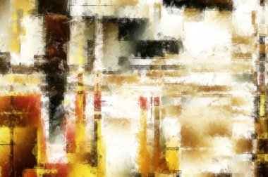 Modern sanat. Renkli çağdaş sanat eserleri. Renkli boya darbeleri. Soyut arkaplanda fırça darbeleri. Fırça boyası. Eşsiz duvar sanatı.