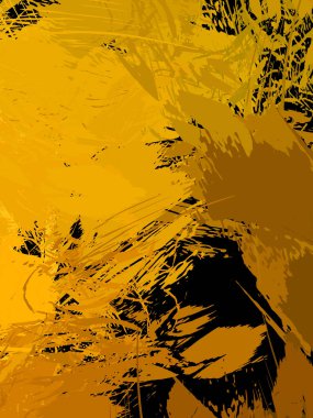 Vahşi fırça darbeleriyle yaratıcı soyut resim. Artistik fırça darbeleriyle donatılmış. Renkli ve canlı bir tasvir. Boyalı sanat.