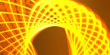 Işık dalgalarının neon renkli soyut tasarımı. Dijital arka plan ve neon ışığı parlama efekti. Parlak ışınlar duvar kağıdı.