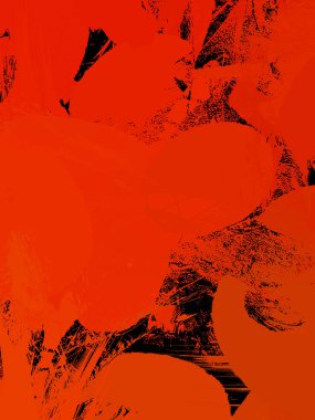 Vahşi fırça darbeleriyle yaratıcı soyut resim. Artistik fırça darbeleriyle donatılmış. Renkli ve canlı bir tasvir. Boyalı sanat.