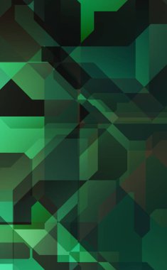 Renkli ve canlı geometrik şekiller katmanları var. Bir teknoloji planının dijital illüstrasyonu. Gelecekçi tasarım şablonu.