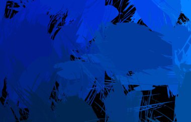 Vahşi fırça darbeleriyle yaratıcı soyut resim. Artistik fırça darbeleriyle donatılmış. Renkli ve canlı bir tasvir. Boyalı sanat.